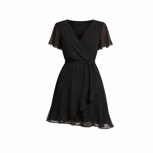 Elegant Black Wrap Dress